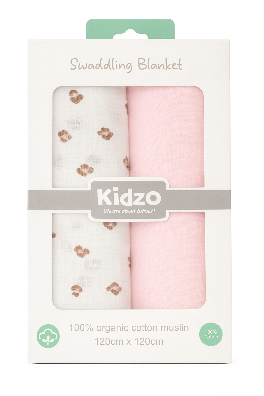 2-Piece Baby Muslin Swaddling Blanket Set (Blush Meadow)