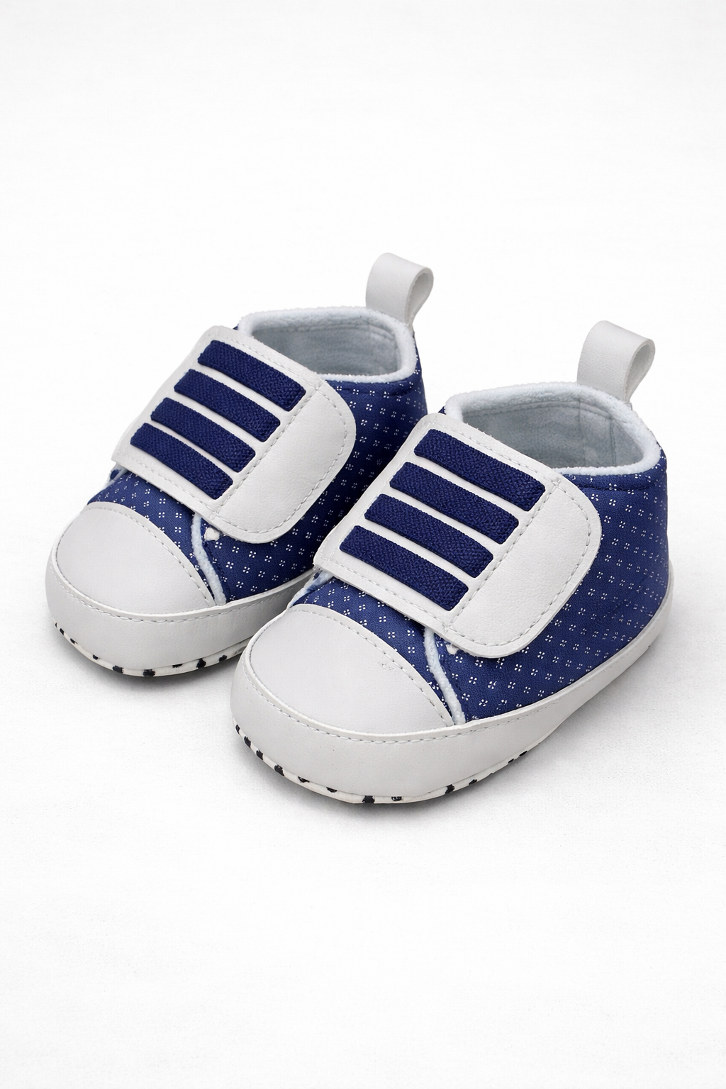 Baby First Walkers – Classic Navy & Grey Velcro
