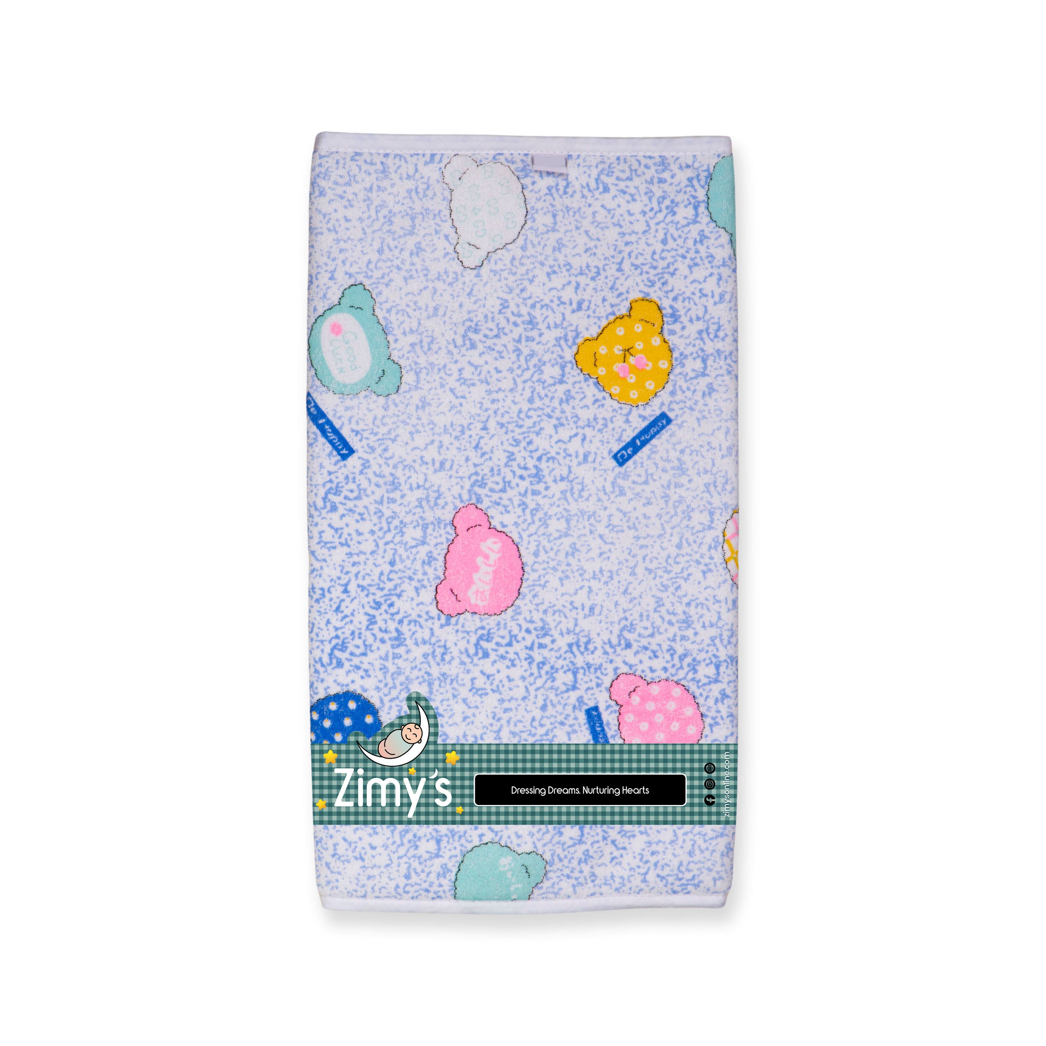 Waterproof Diaper Changing Sheet – Polka Teddy Heads (17x23) Inches)