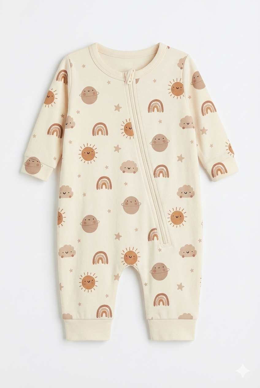 Sky Friends - Fleece Zipper Romper