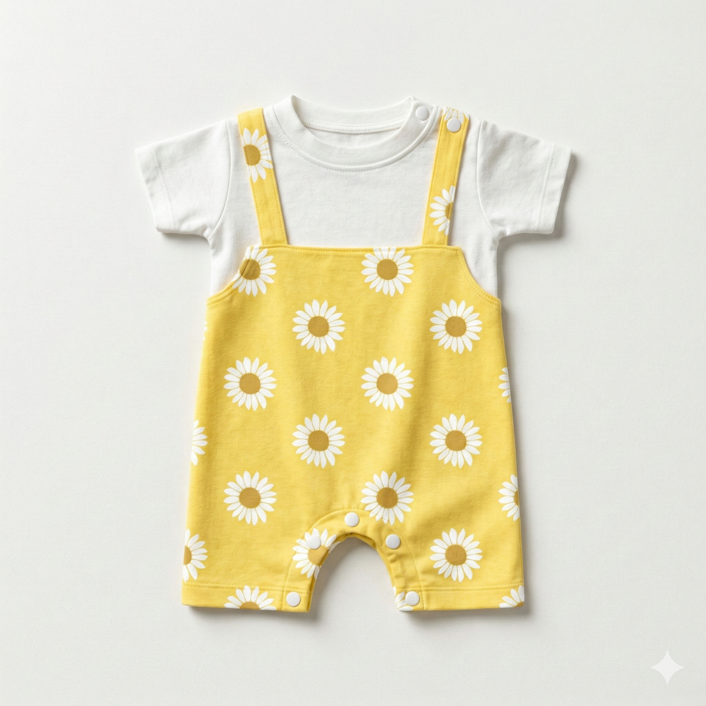 Little Sunflower - Dungaree Romper