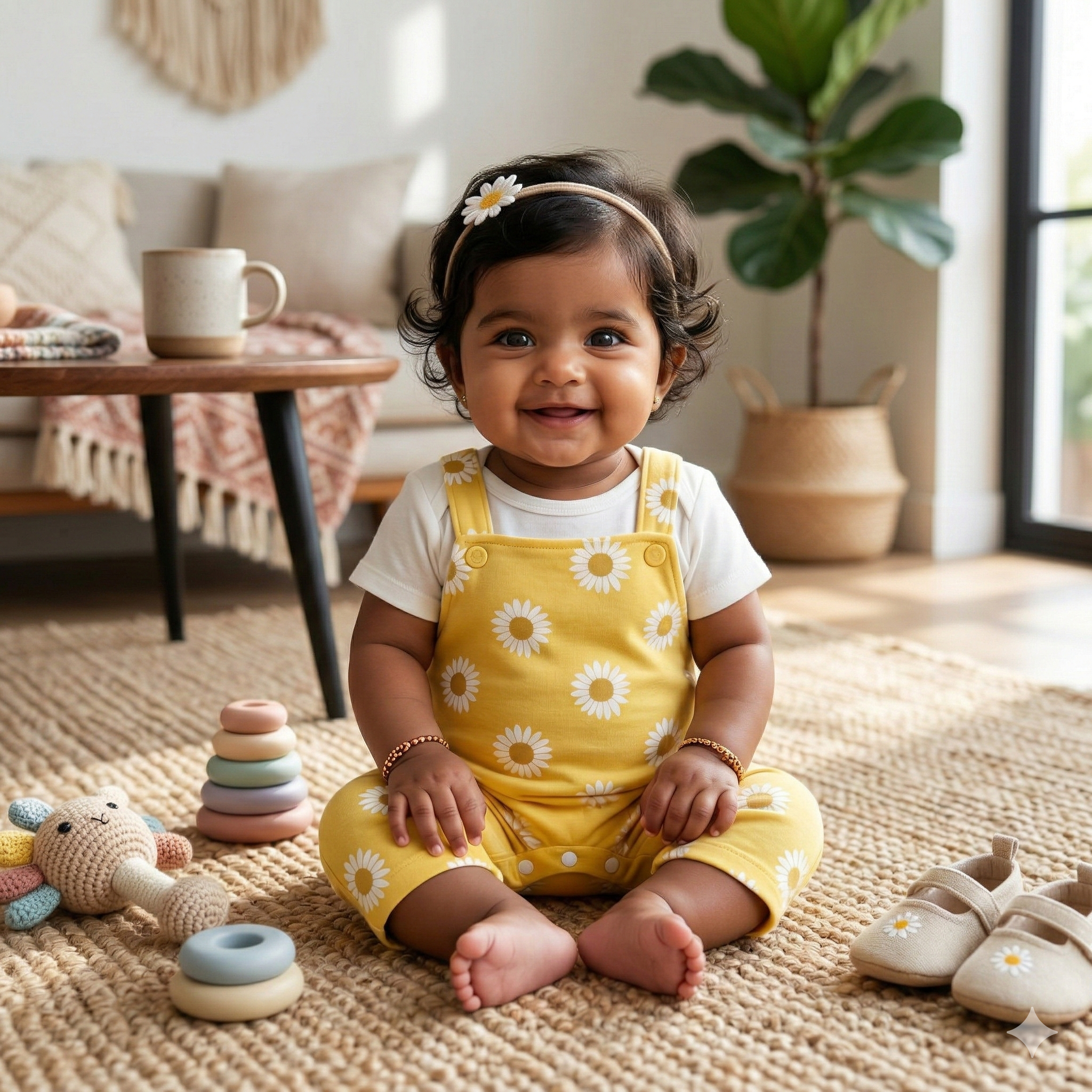 Little Sunflower - Dungaree Romper