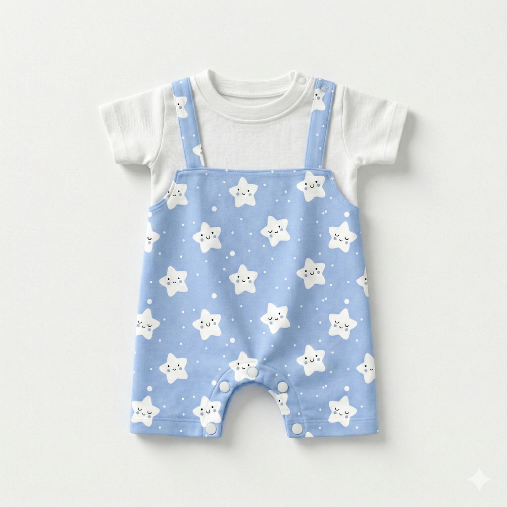 Twinkle Stars - Dungaree Romper
