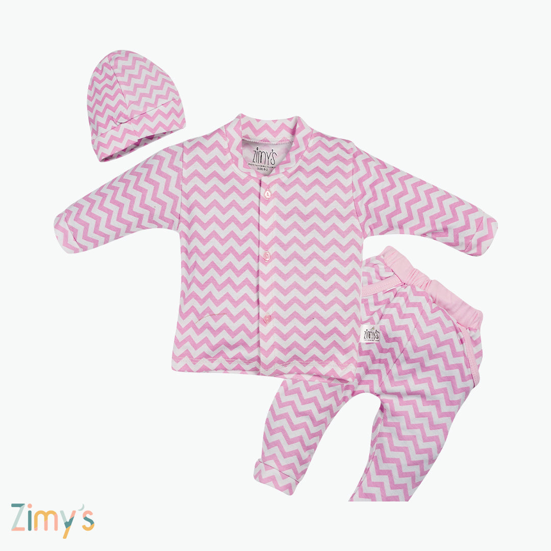 Pink Zigzag - 3 Piece Set