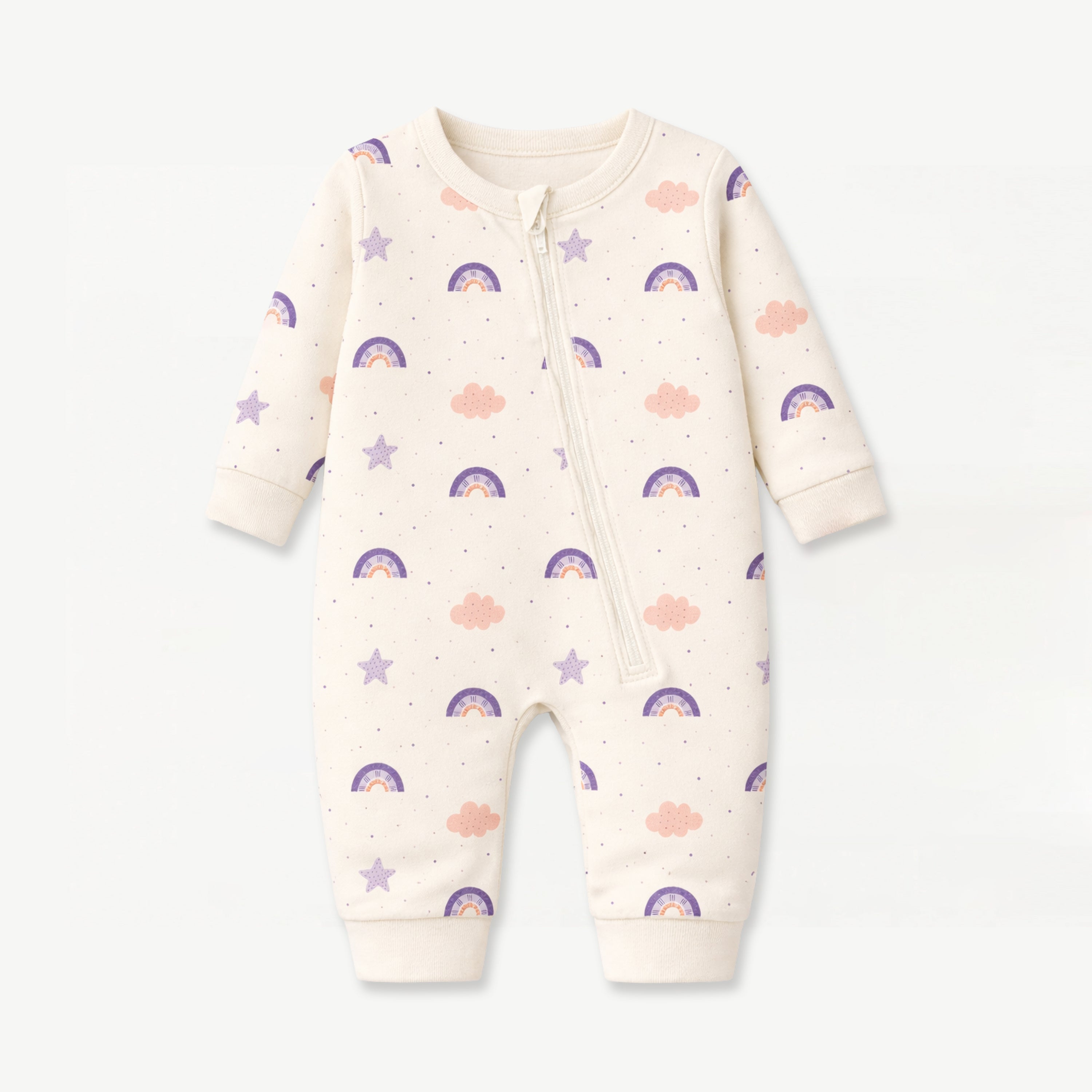 Dreamy Rainbows - Fleece Zipper Romper