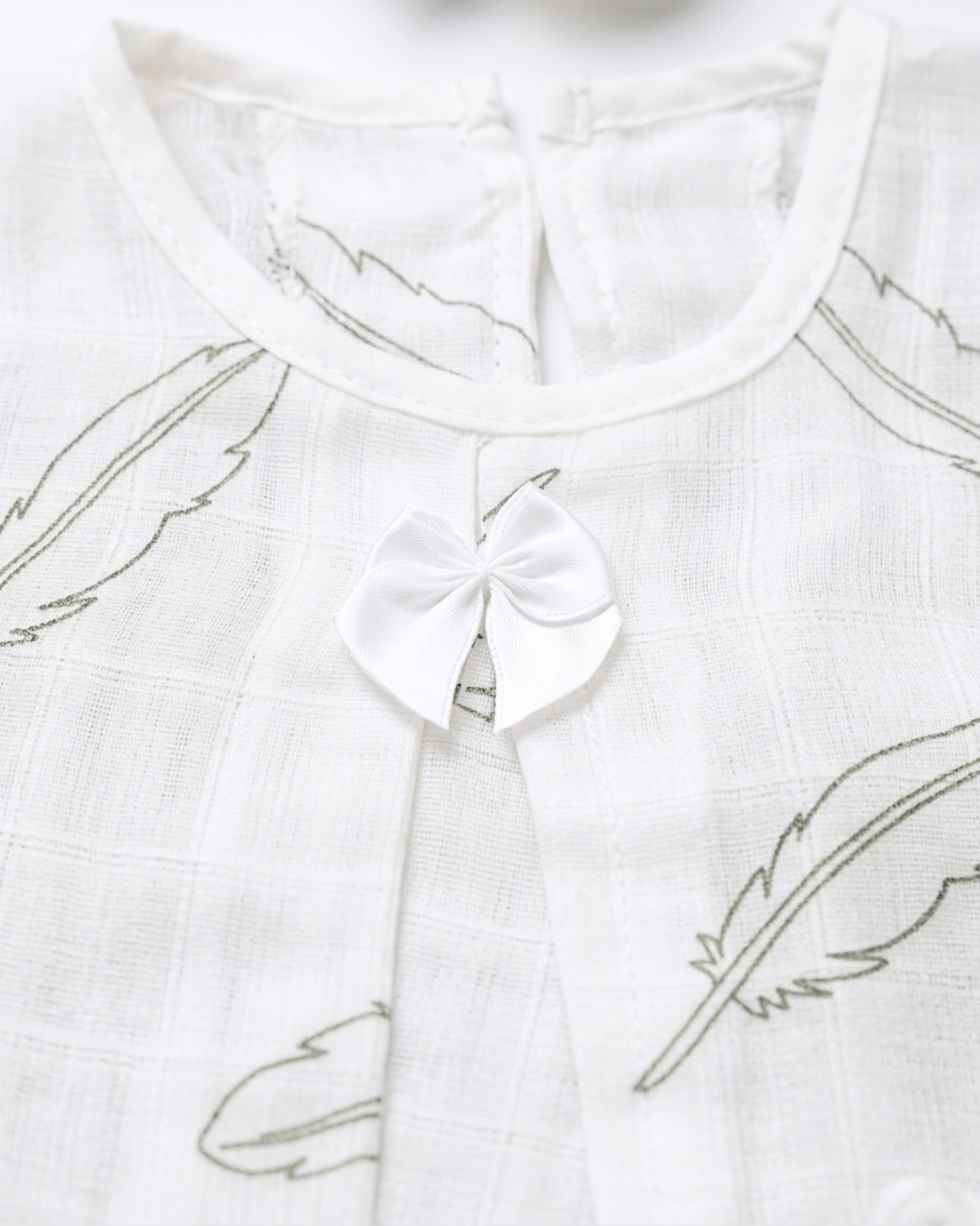 3-Piece Muslin Frock Set - Mint Feather