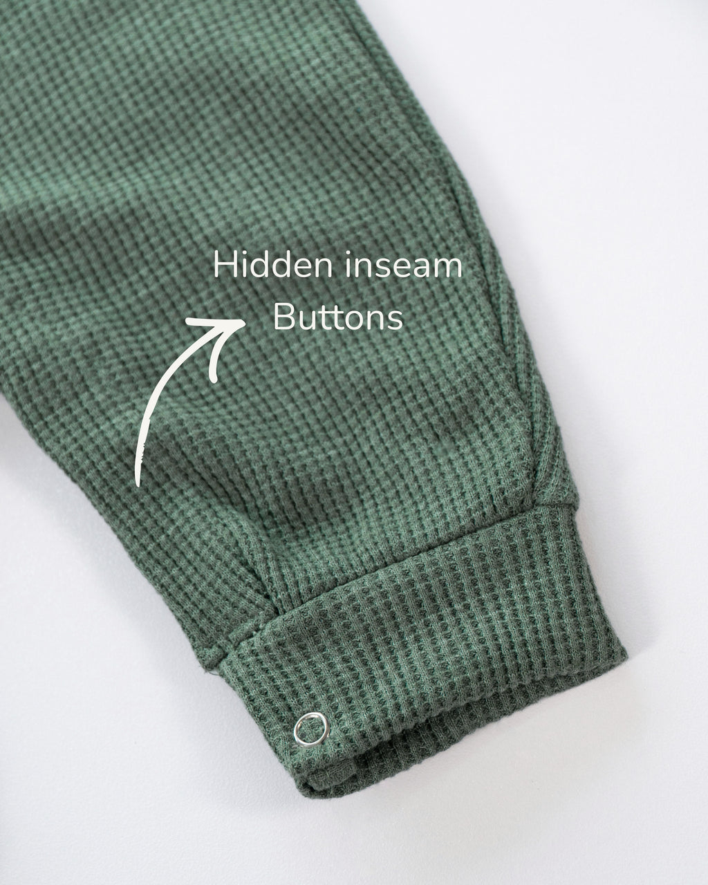 Waffle Knit Thermal Romper – (Sage Green)