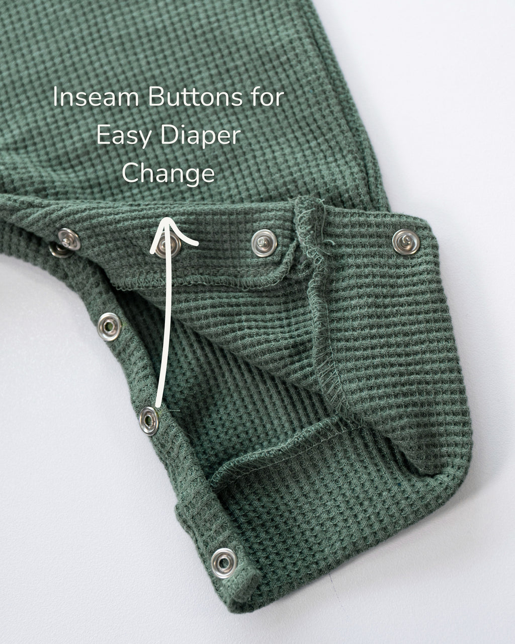 Waffle Knit Thermal Romper – (Sage Green)