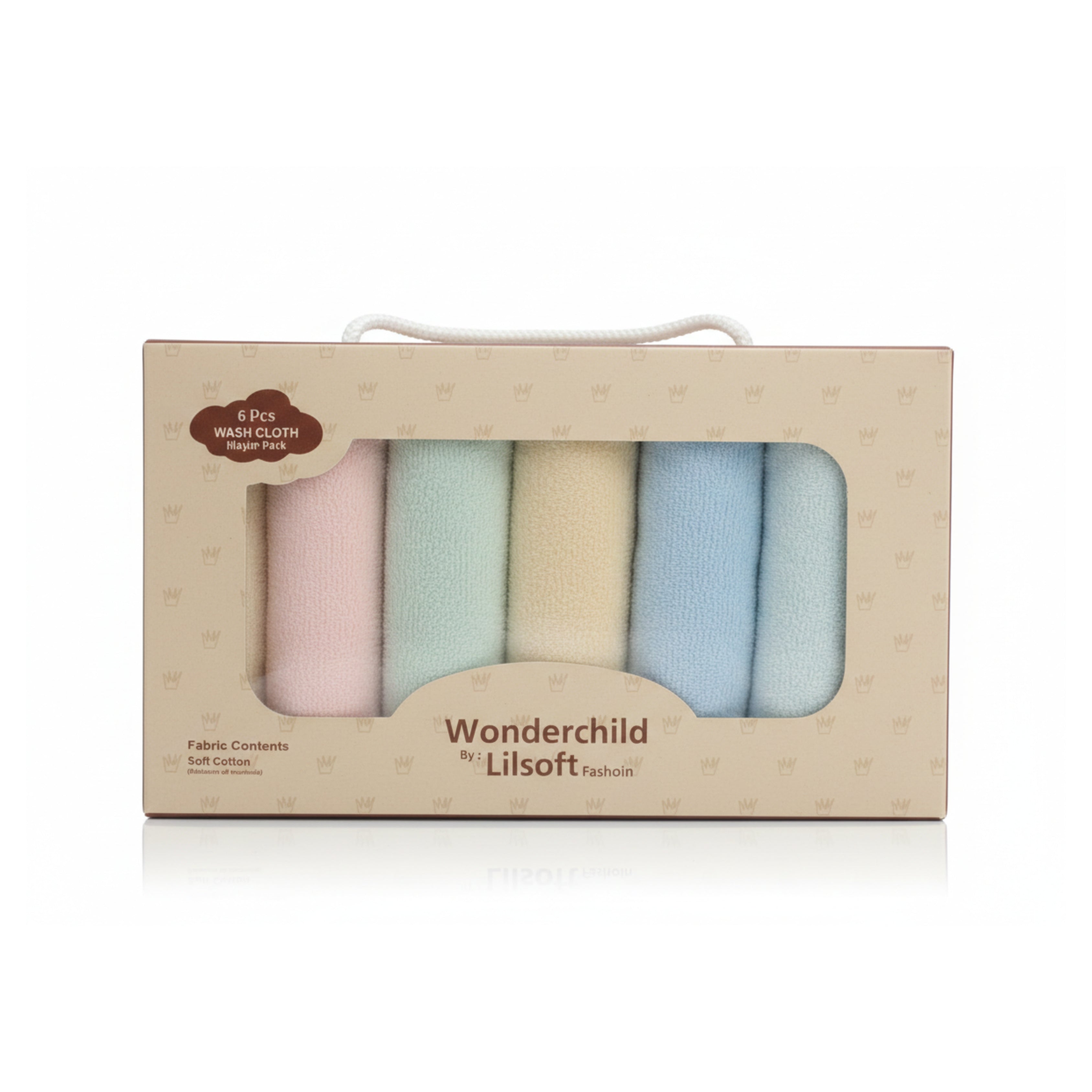 6-Piece Soft Cotton Washcloth Set – Pastel Cloud