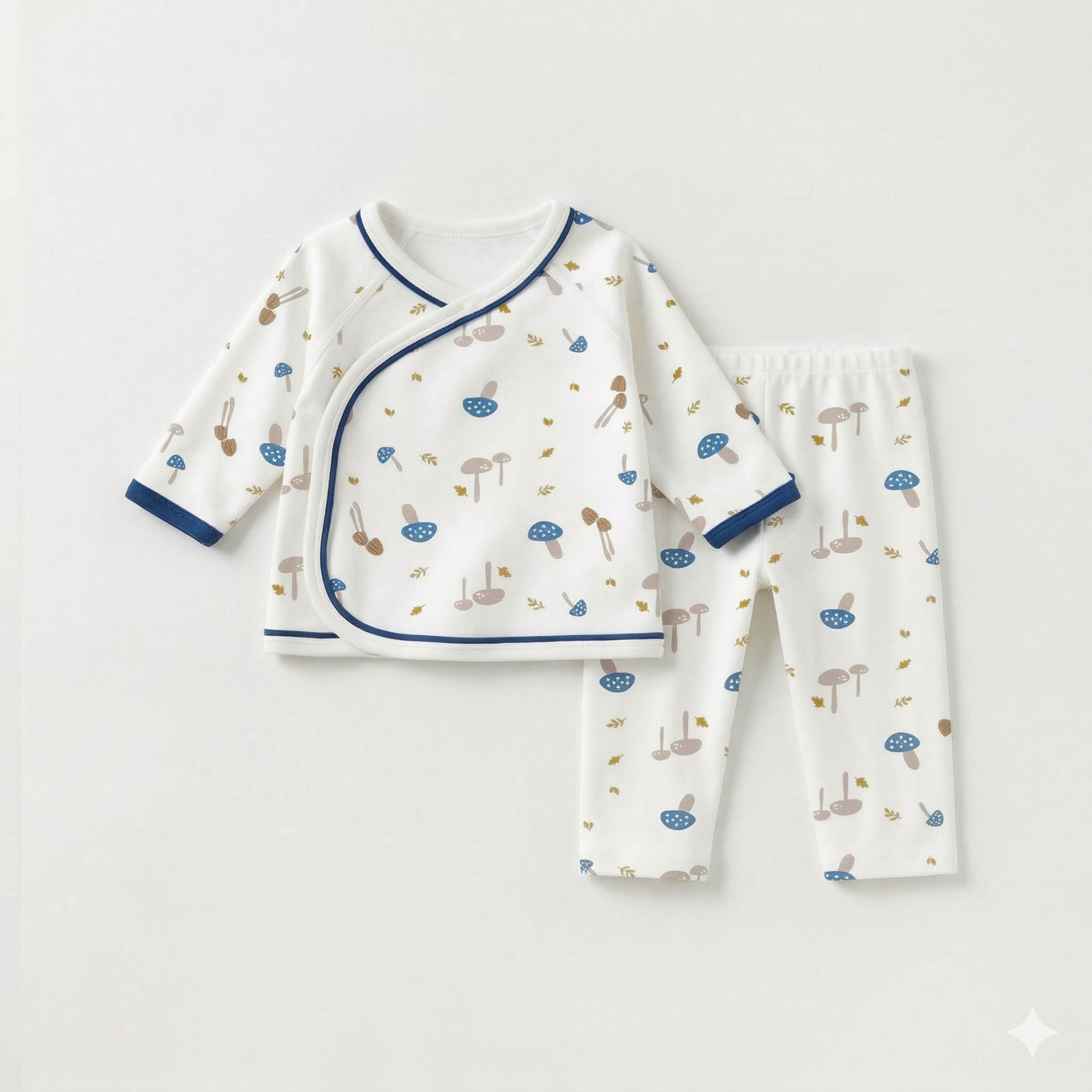 Blue Mushrooms - 2-Piece Jhabla Set