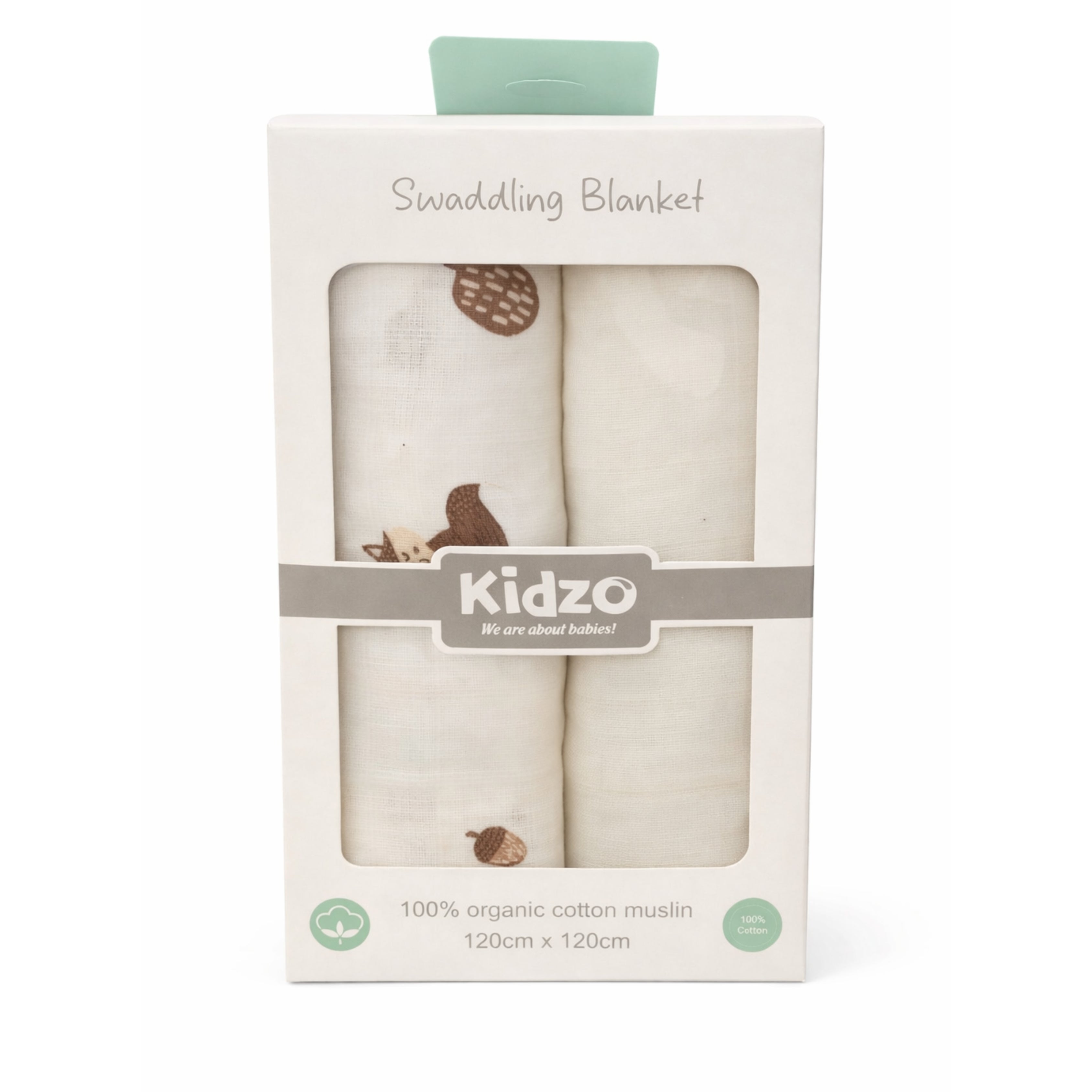 2-Piece Baby Muslin Swaddling Blanket Set (Autumn Acorn)