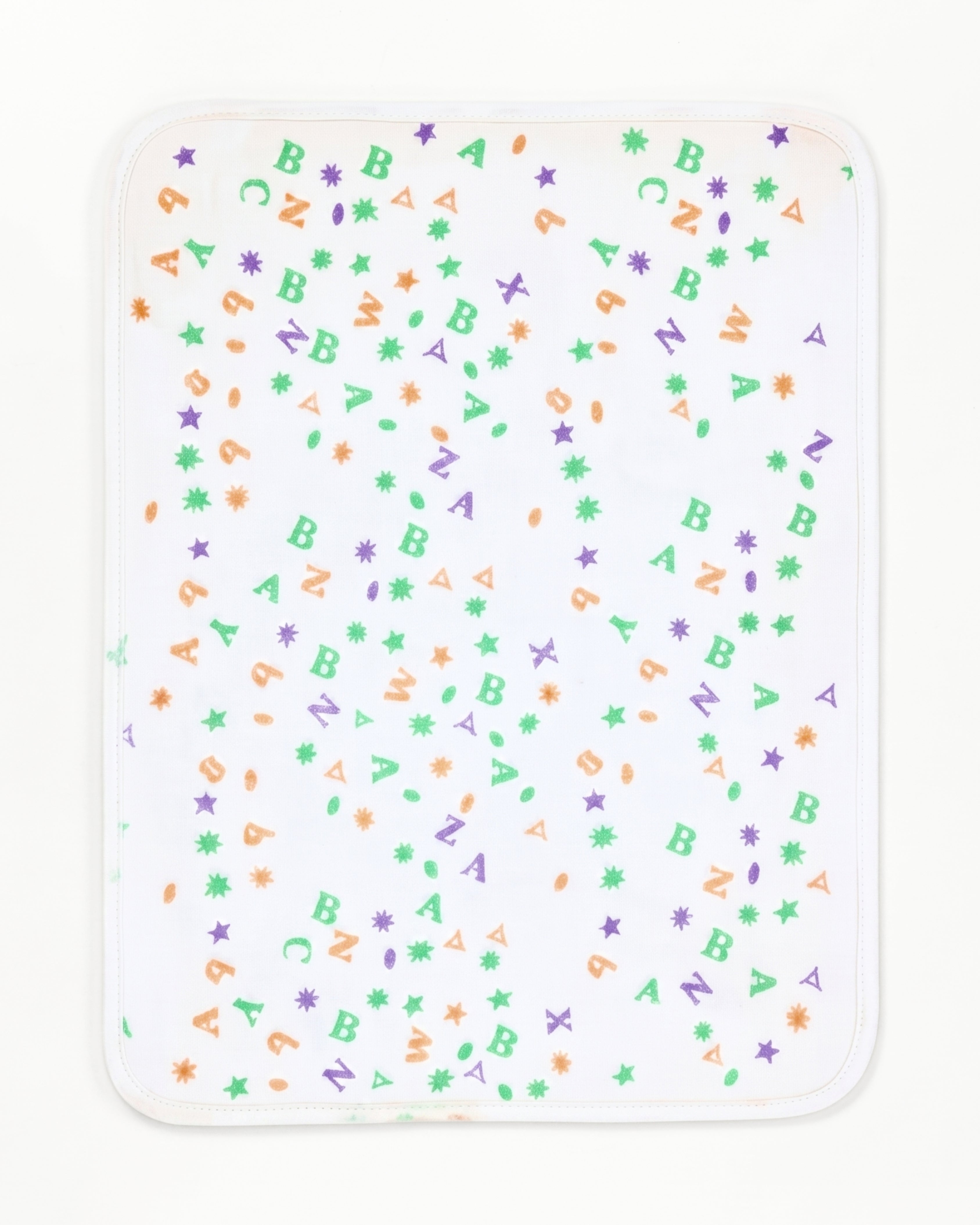 Waterproof Diaper Changing Sheet –  alphabet printed Purple Green (17x23) (Inches)
