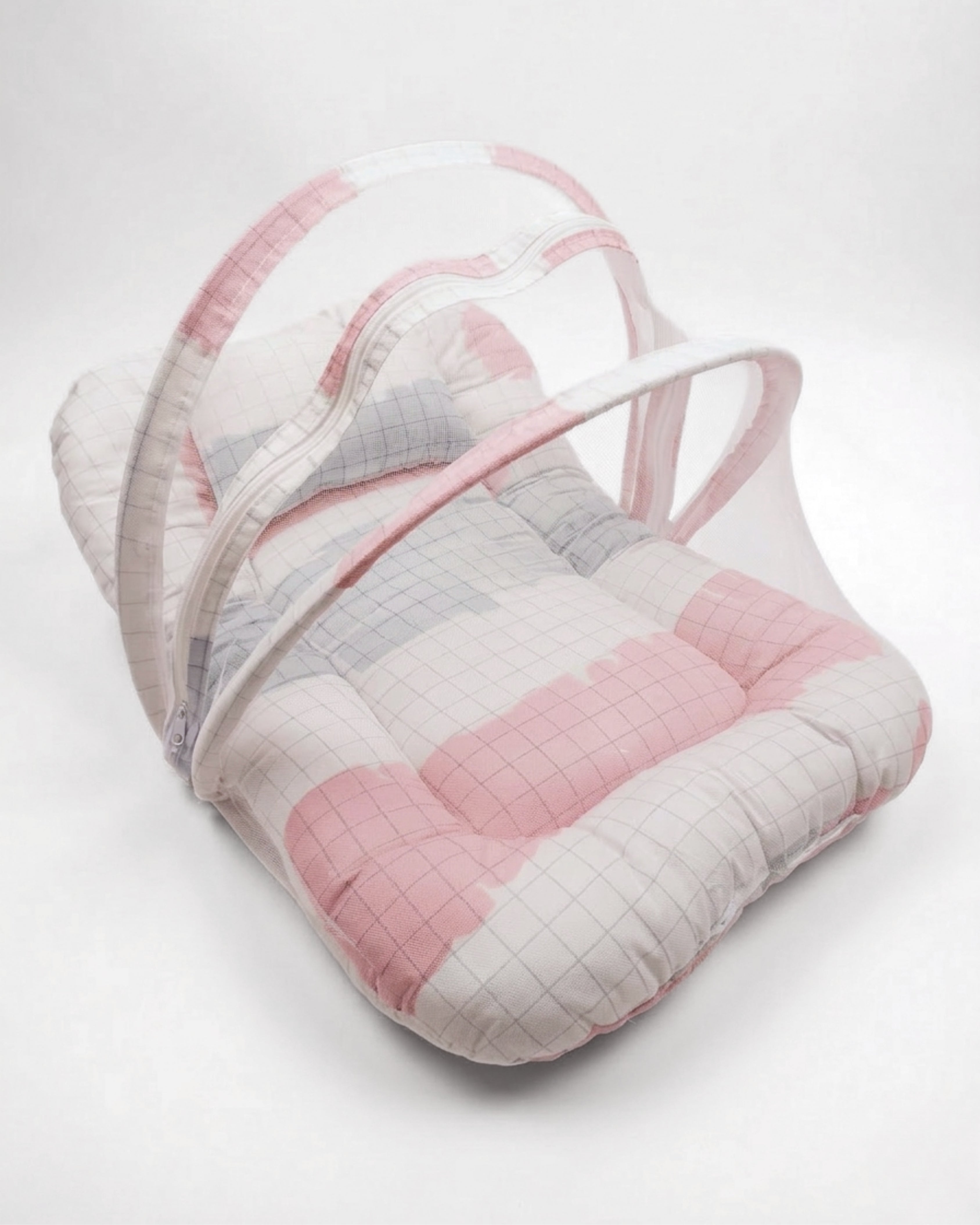 Carry Nest 2 Piece - Baby Sleeping Bag - Bed With Net (Grey Checks)