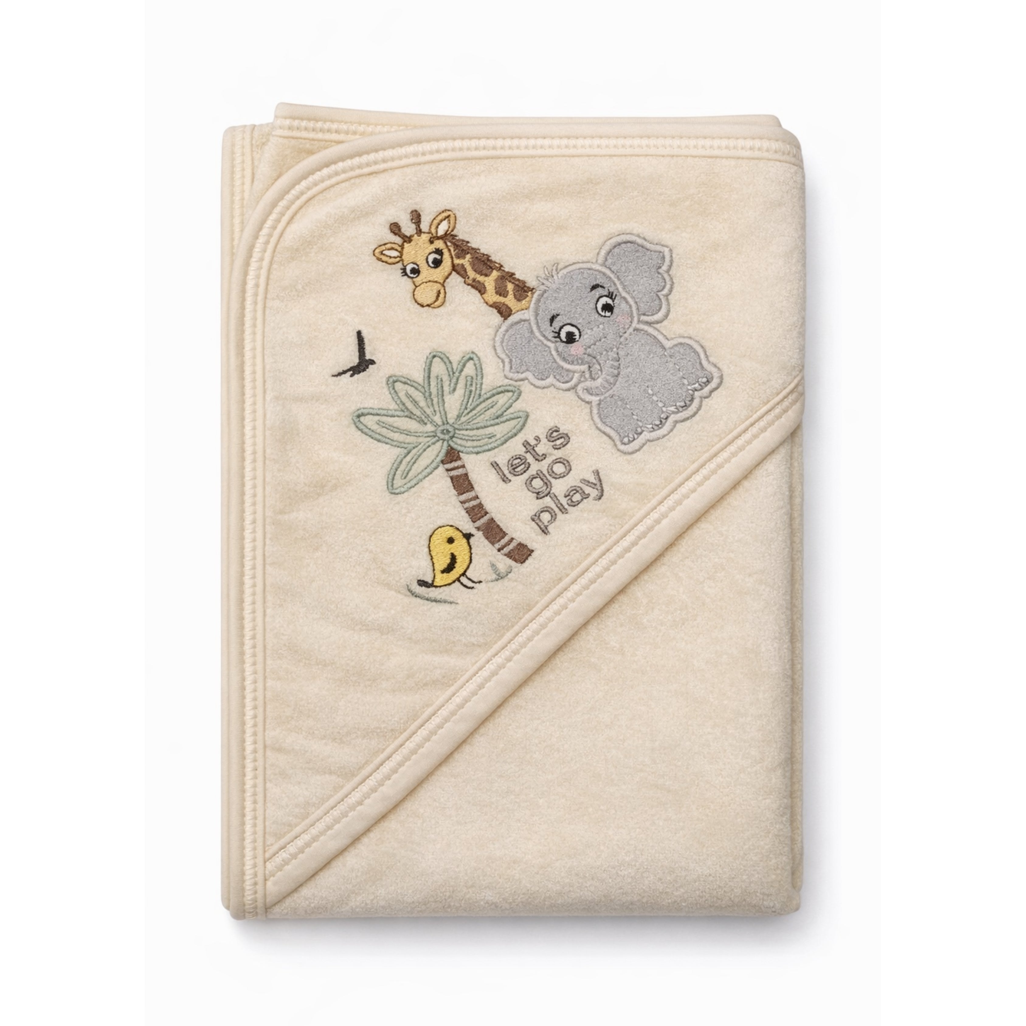 Baby Hooded Bath Cape - Baby Hooded Towel (Jungle Friends)