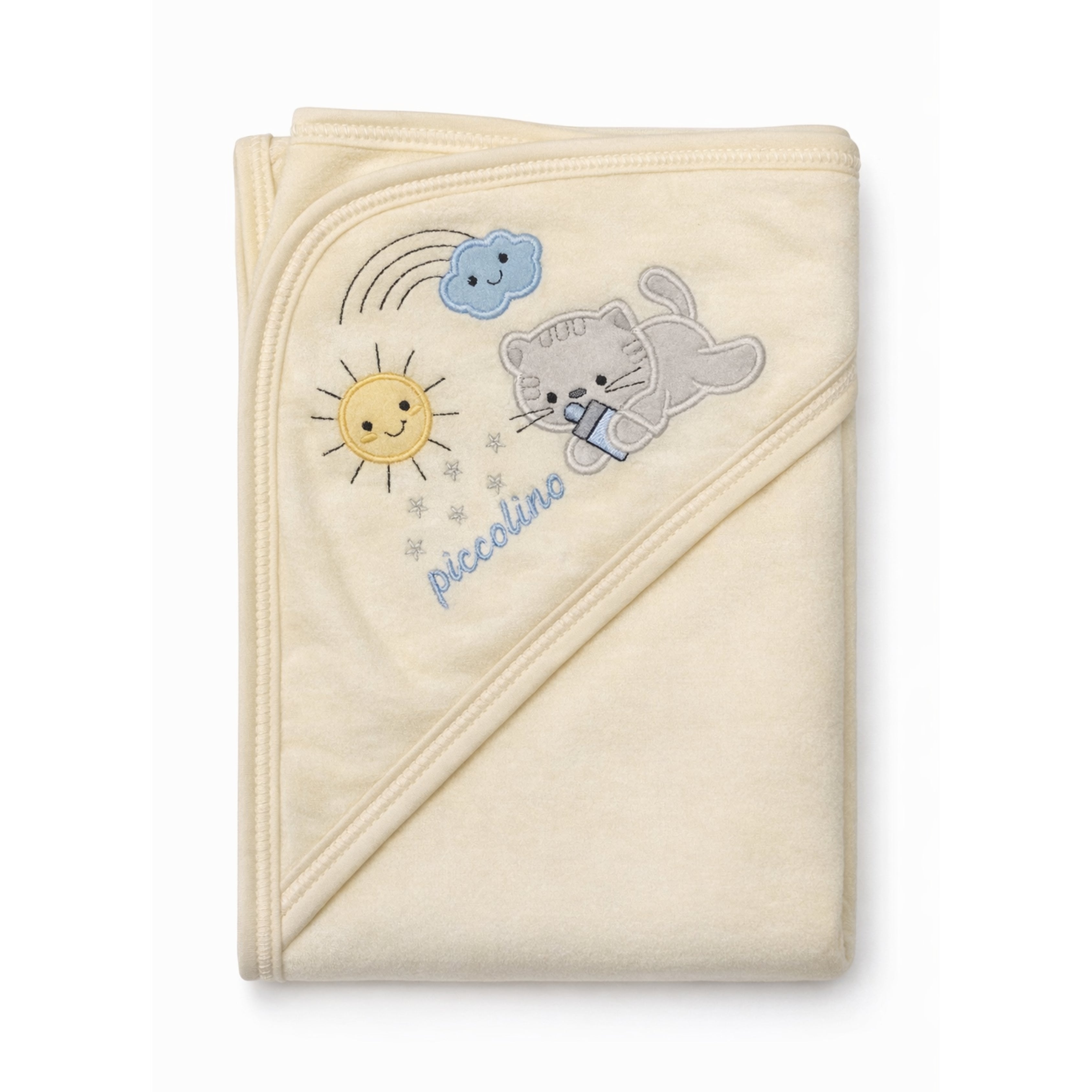 Baby Hooded Bath Cape - Baby Hooded Towel (Little Cloud Kitty)
