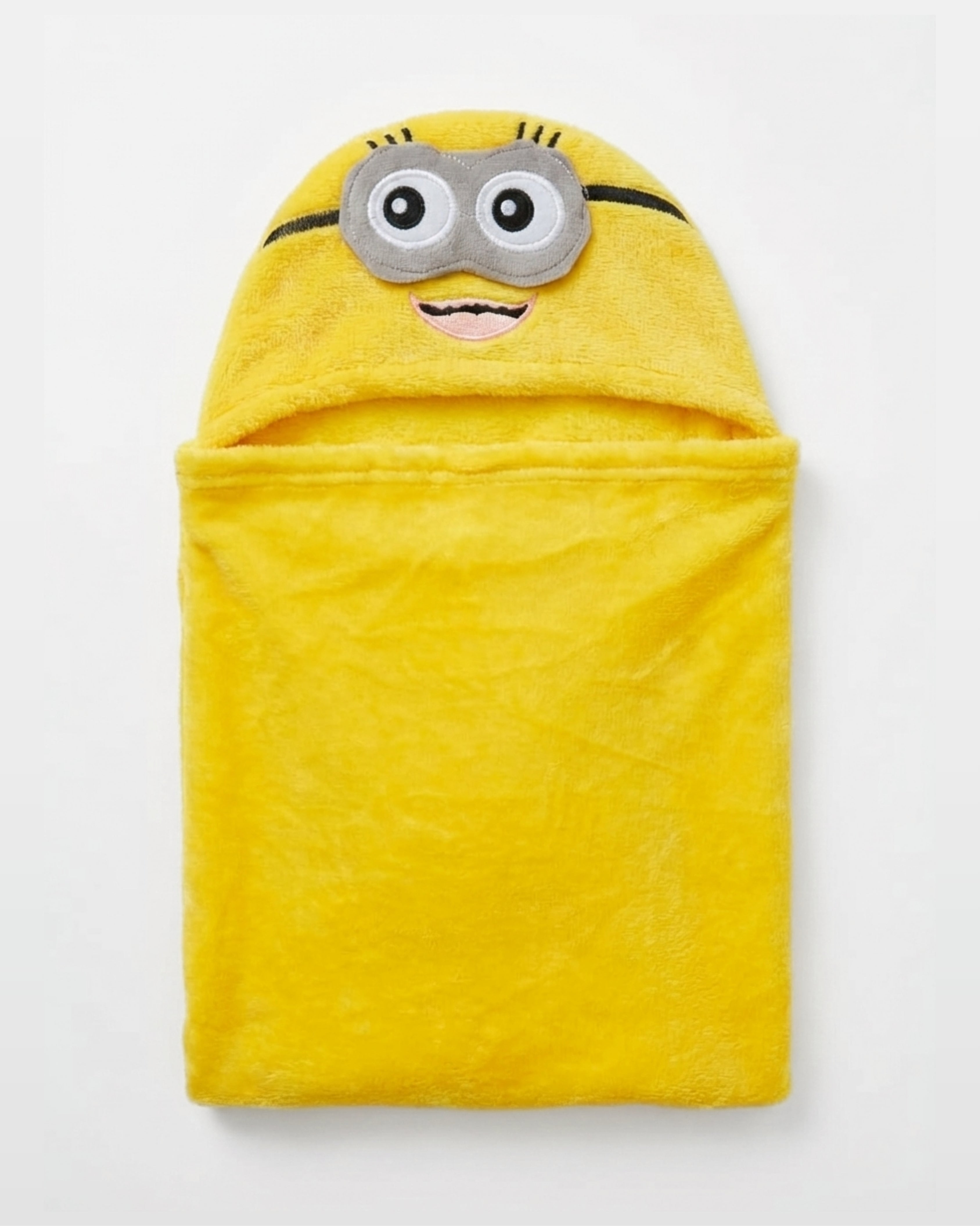 Baby Hooded Blanket - Baby Swaddle - Yellow Furr Character
