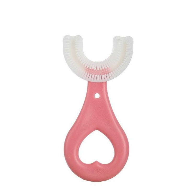 U-Shaped Baby Toothbrush – Soft Silicone with Heart Grip – Baby Oral Care