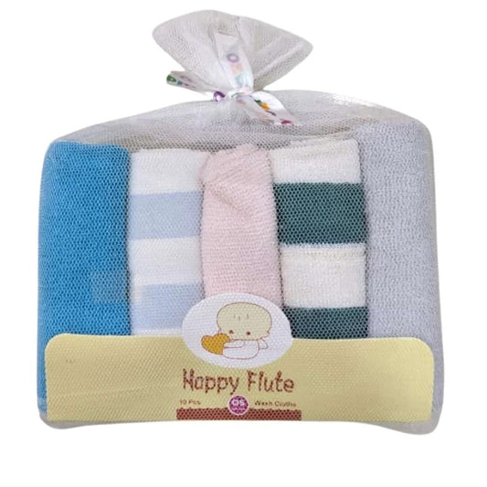 10 Piece Happy Flute Baby Washcloths – Soft & Colorful Reusable Towels