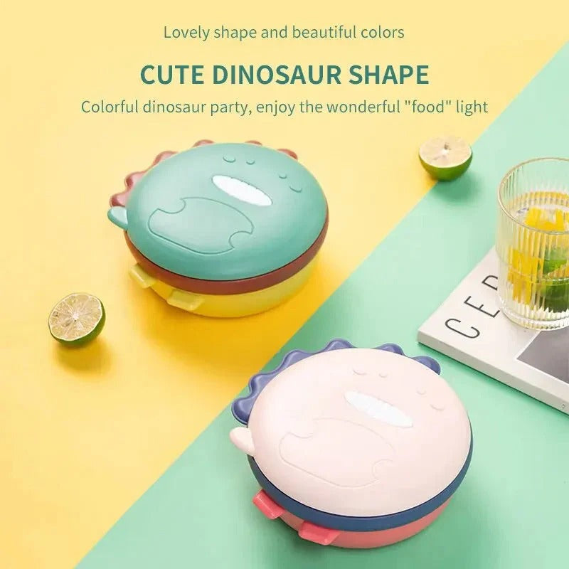 Dinosaur Kids' Thermal Bowl – Stainless Steel Insulated Baby Feeding Bowl – Food Warmer Bowl