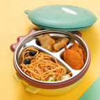 Dinosaur Kids' Thermal Bowl – Stainless Steel Insulated Baby Feeding Bowl – Food Warmer Bowl