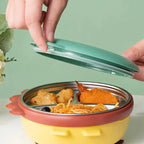 Dinosaur Kids' Thermal Bowl – Stainless Steel Insulated Baby Feeding Bowl – Food Warmer Bowl