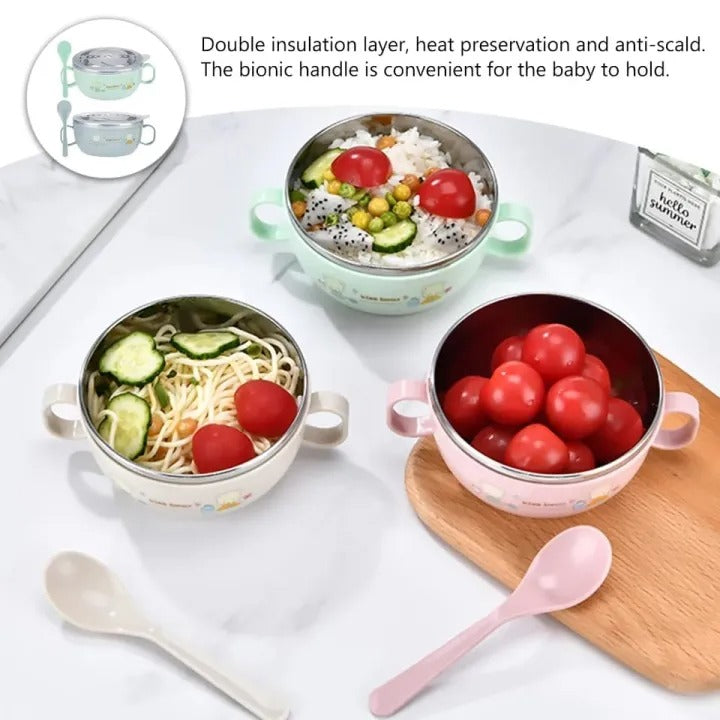 Kids' Insulated Stainless Steel Baby Bowl | Thermal Feeding Bowl