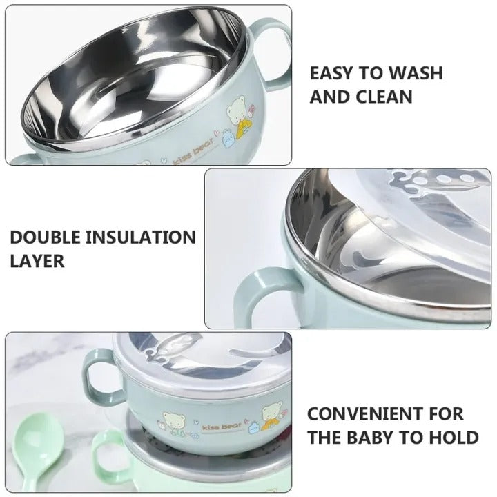Kids' Insulated Stainless Steel Baby Bowl | Thermal Feeding Bowl