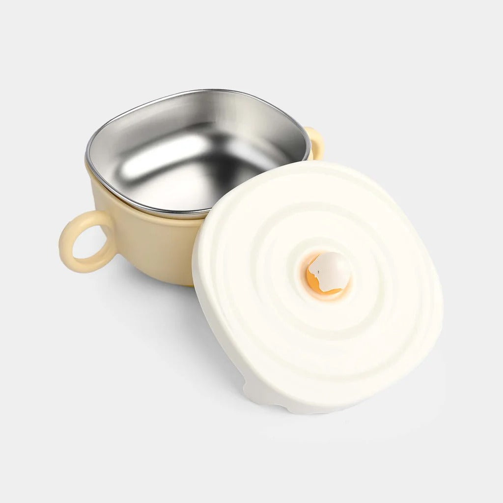 Kids Insulated Bowl with Lid – Double-Layer Stainless Steel Baby Bowl