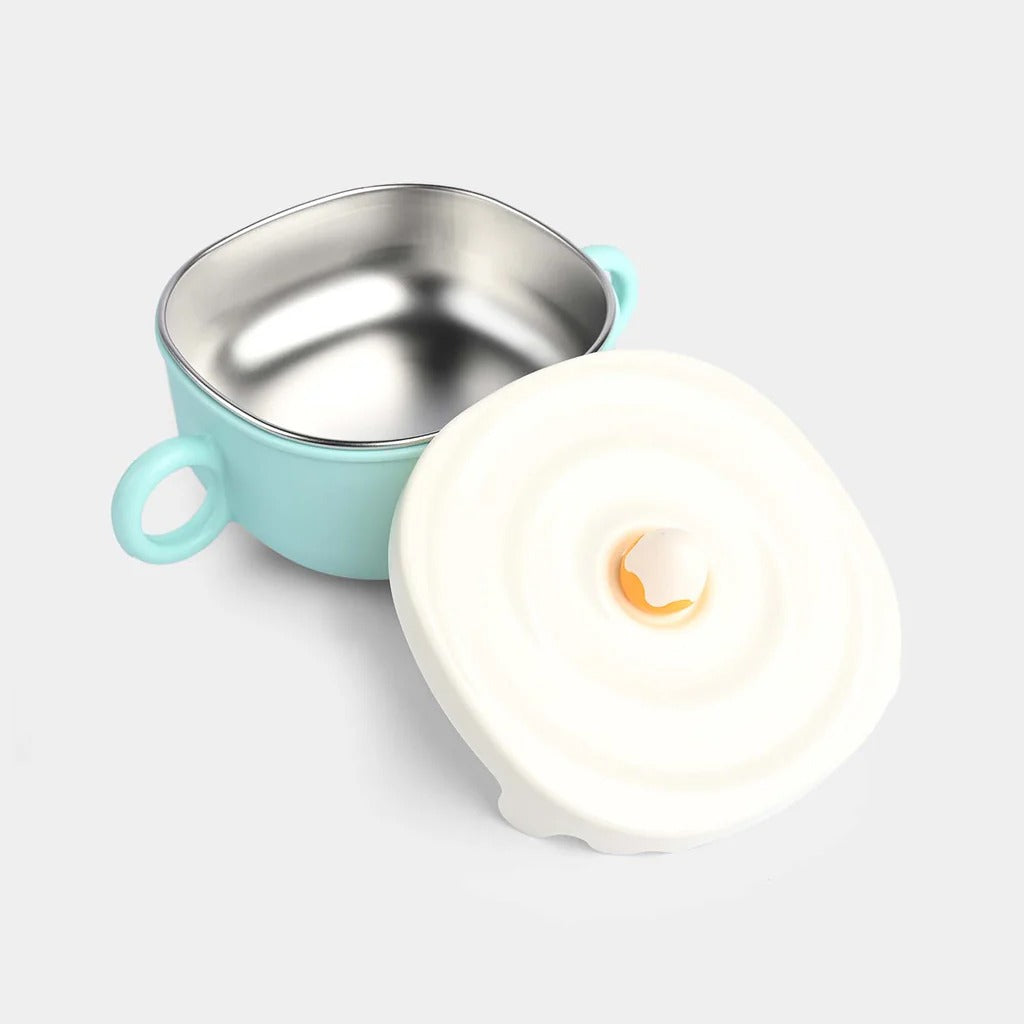 Kids Insulated Bowl with Lid – Double-Layer Stainless Steel Baby Bowl
