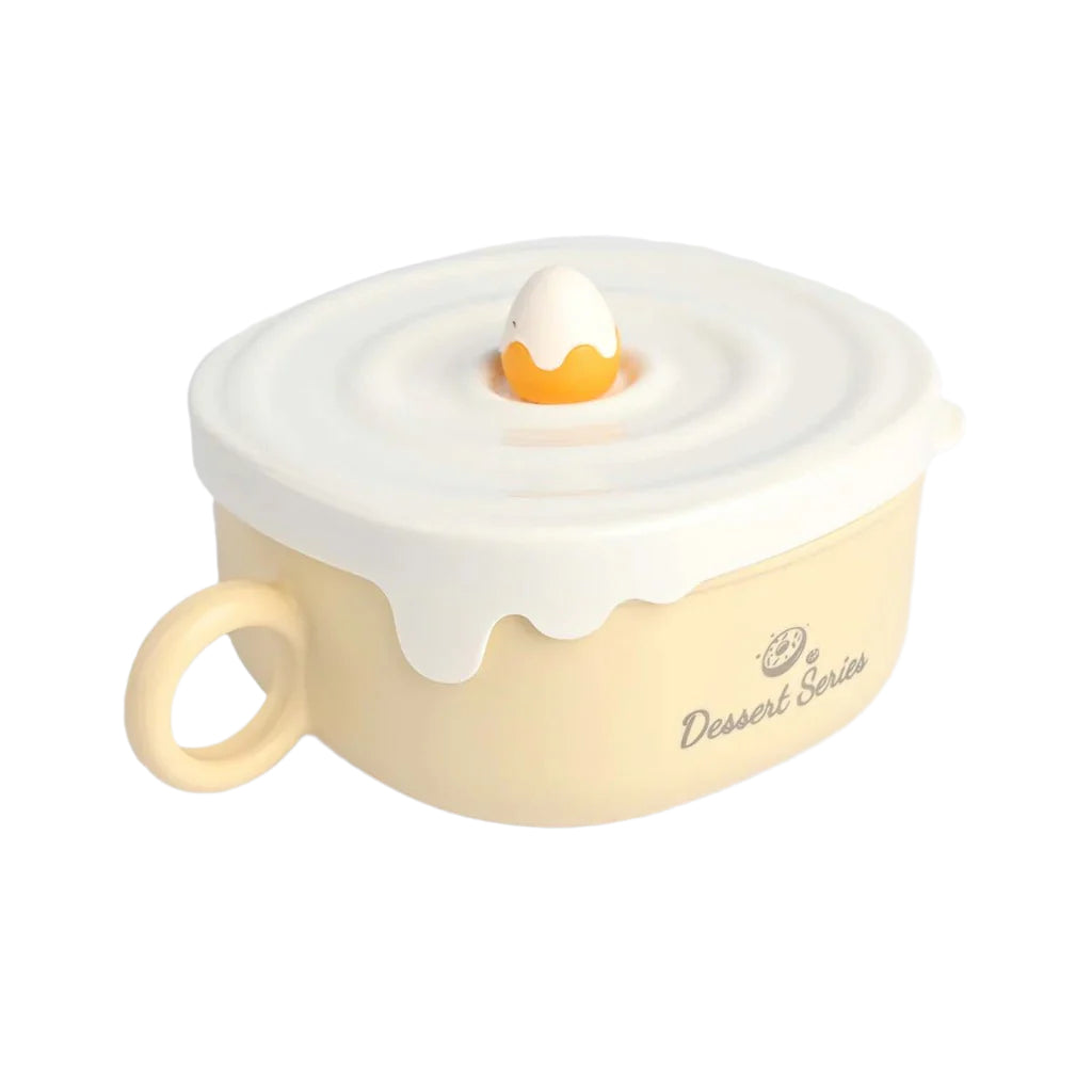 Kids Insulated Bowl with Lid – Double-Layer Stainless Steel Baby Bowl