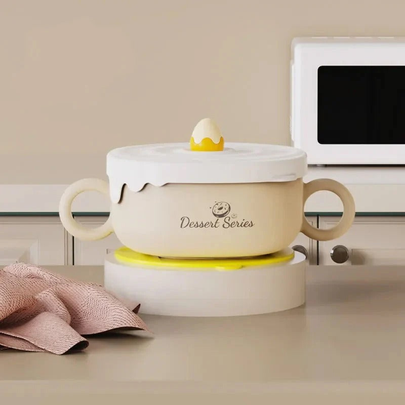 Kids Insulated Bowl with Lid – Double-Layer Stainless Steel Baby Bowl