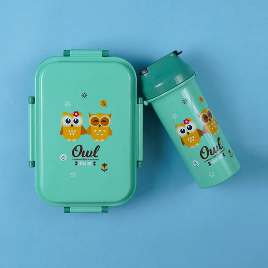 Kids Lunch Box & Water Bottle Set – Toddler Owl School Lunch Kit
