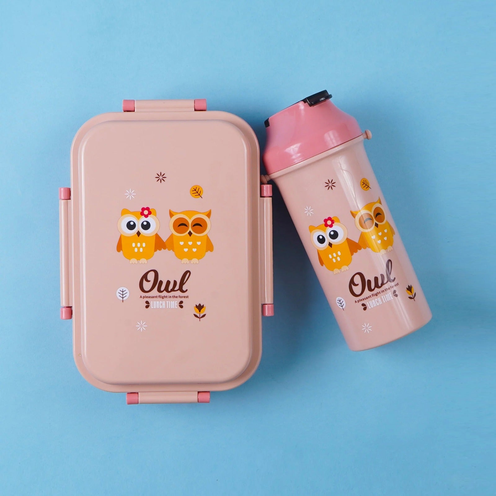 Kids Lunch Box & Water Bottle Set – Toddler Owl School Lunch Kit