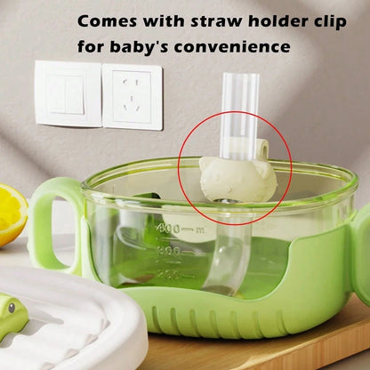 Toddler Feeding Set – Non-Slip Silicone Bowl & Straw Sippy Cup (Food-Grade PP & Silicone)