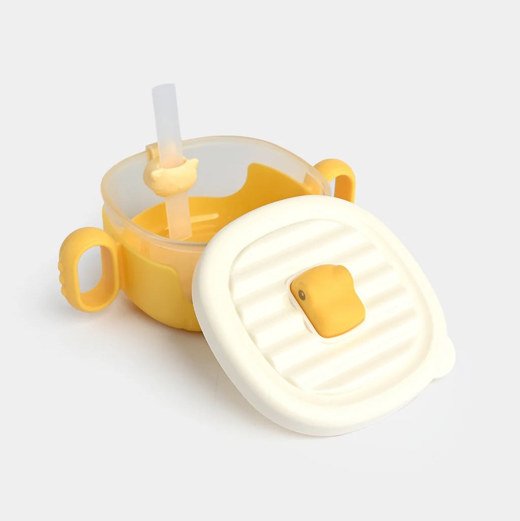 Toddler Feeding Set – Non-Slip Silicone Bowl & Straw Sippy Cup (Food-Grade PP & Silicone)