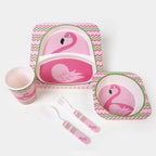 5-Piece Eco-Friendly Bamboo Fibre Kids Dinnerware Set