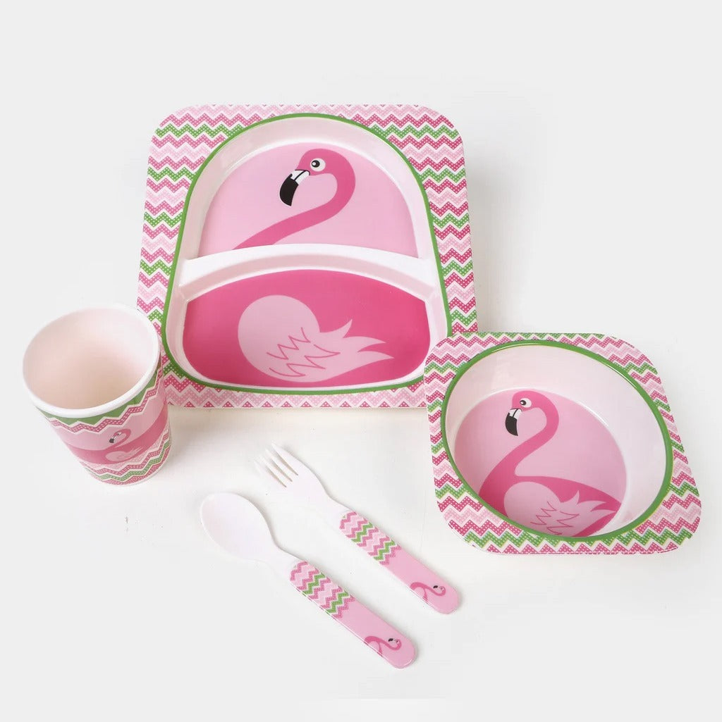5-Piece Eco-Friendly Bamboo Fibre Kids Dinnerware Set