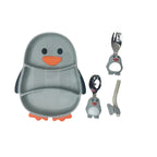 Cute Penguin Silicone Divided Plate with Suction - Spill-Proof Baby & Toddler Dinnerware Set