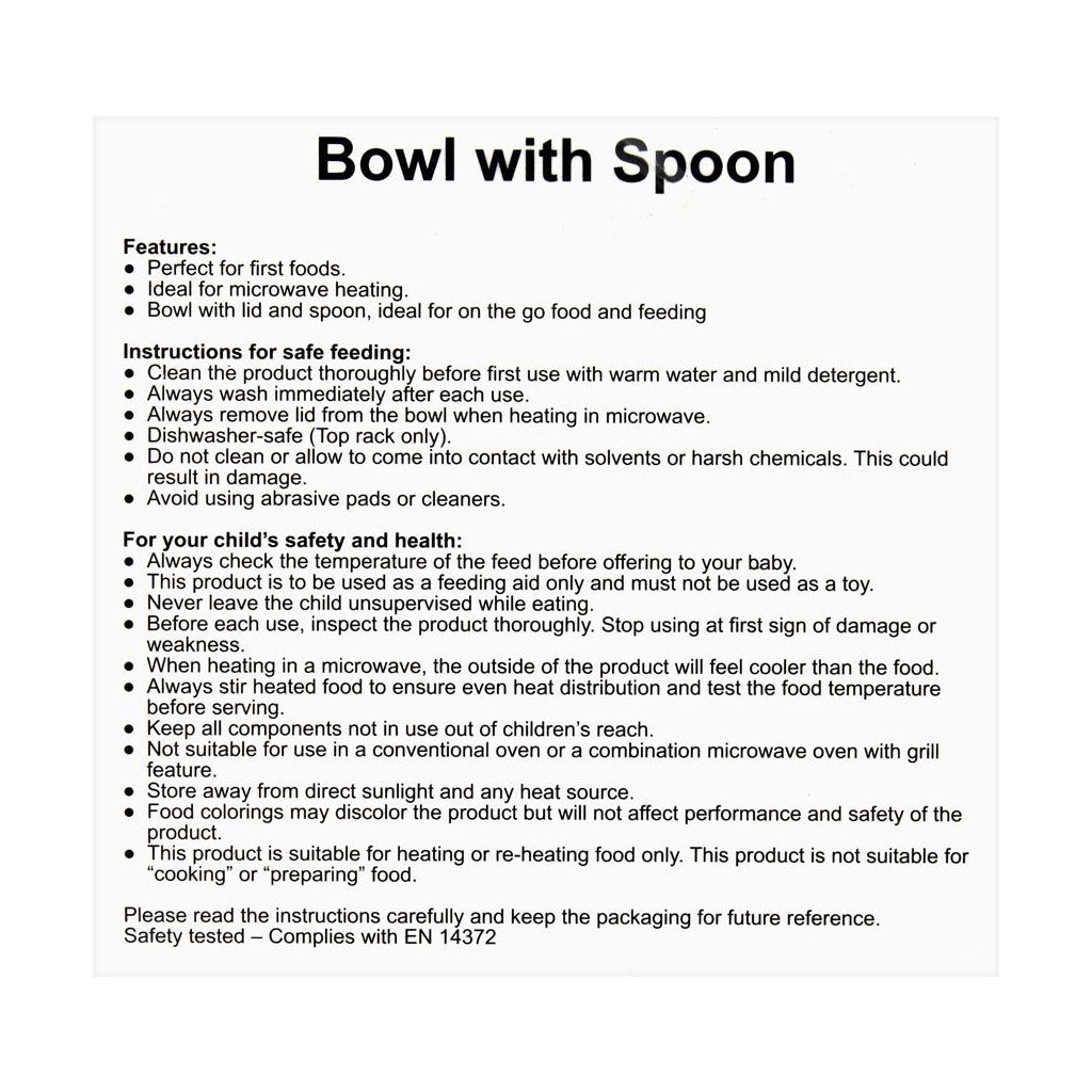 Baby Feeding Bowl & Spoon Set – Microwave Safe Bowl for Baby's First Foods