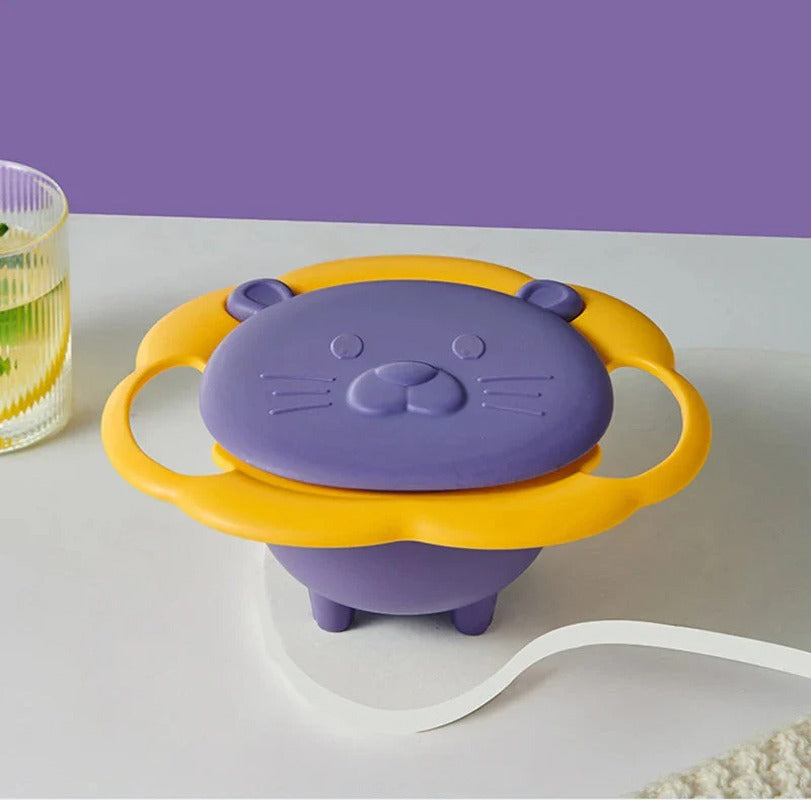 Non-Spill Gyro Feeding Bowl – 360° Spill-Proof Gyro Bowl for Toddlers (Food-Grade & Easy Clean)