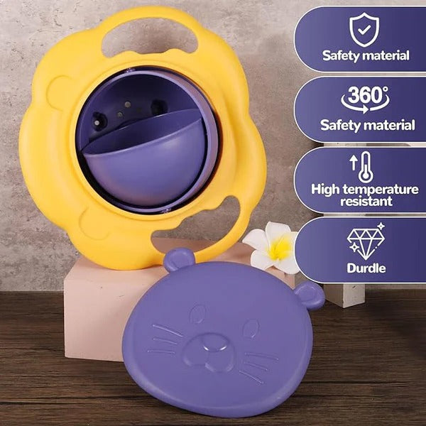Non-Spill Gyro Feeding Bowl – 360° Spill-Proof Gyro Bowl for Toddlers (Food-Grade & Easy Clean)
