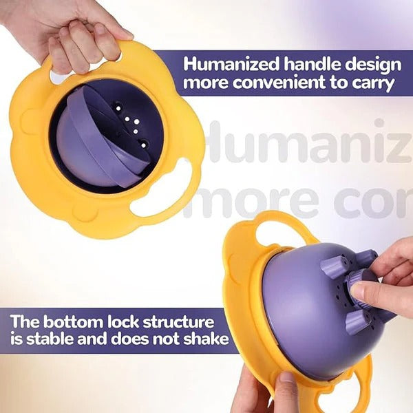 Non-Spill Gyro Feeding Bowl – 360° Spill-Proof Gyro Bowl for Toddlers (Food-Grade & Easy Clean)