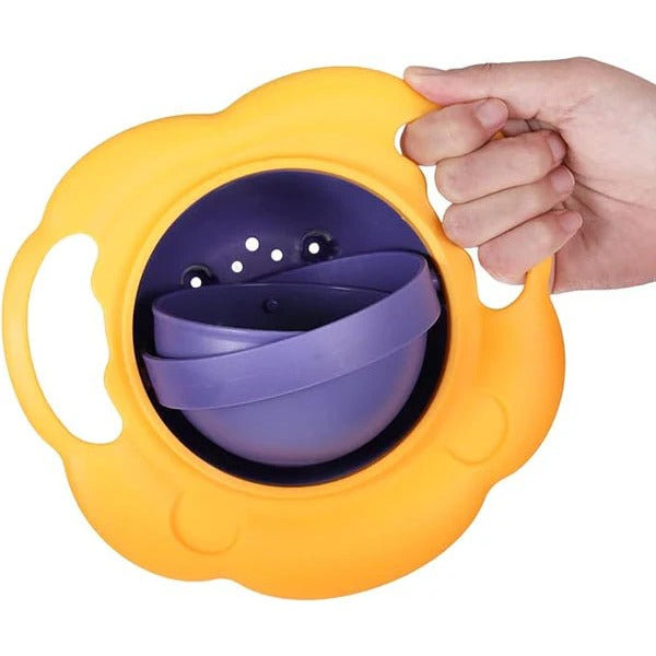 Non-Spill Gyro Feeding Bowl – 360° Spill-Proof Gyro Bowl for Toddlers (Food-Grade & Easy Clean)