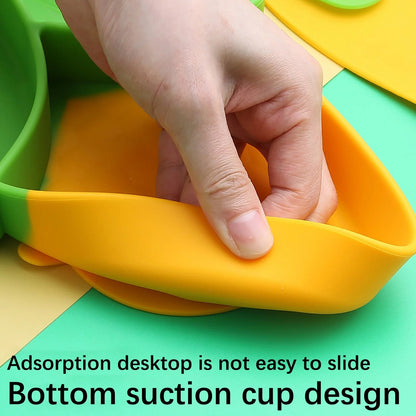 Sweet Corn Silicone Suction Plate & Utensil Set – Spill-Proof Baby & Toddler Dinnerware Set – Divided Baby Feeding Plate