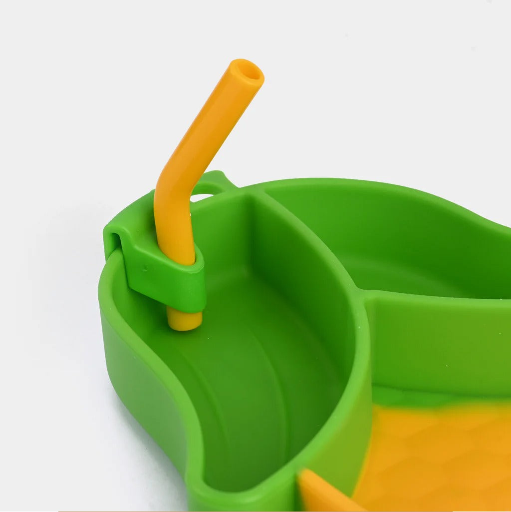 Sweet Corn Silicone Suction Plate & Utensil Set – Spill-Proof Baby & Toddler Dinnerware Set – Divided Baby Feeding Plate