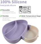 Mushroom Silicone Divided Plate with Suction – Spill-Proof Baby & Toddler Dinnerware Set – Divided Baby Feeding Plate
