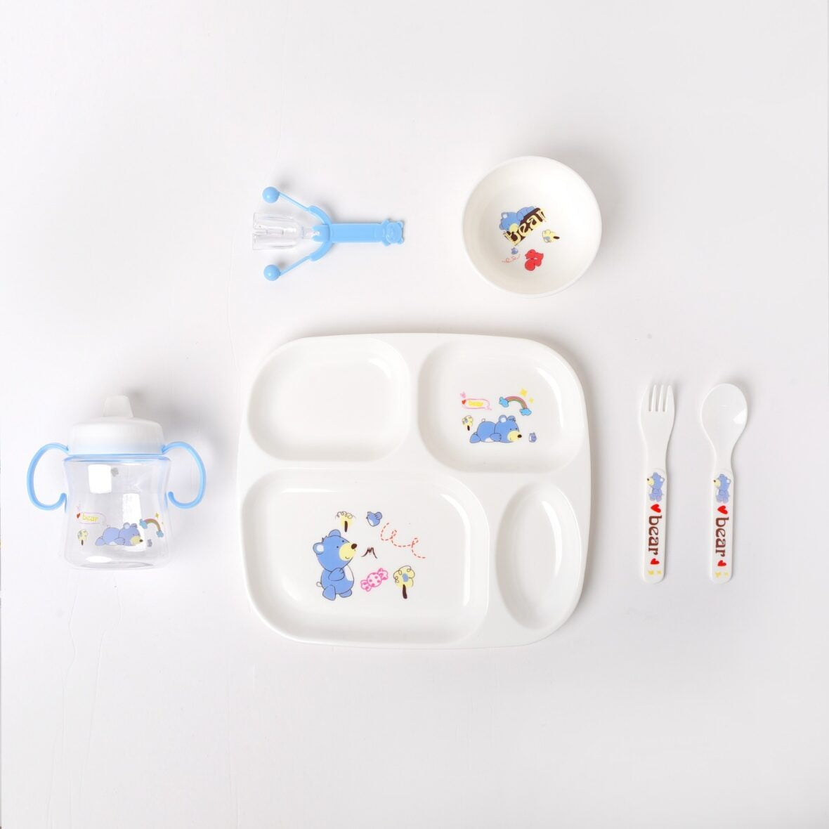5-Piece Baby Dinnerware Set – BPA-Free Divided Plate Tableware For Babies