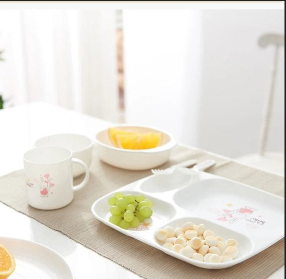 5-Piece Kids Dinnerware Set – BPA-Free Divided Plate Tableware For Kids