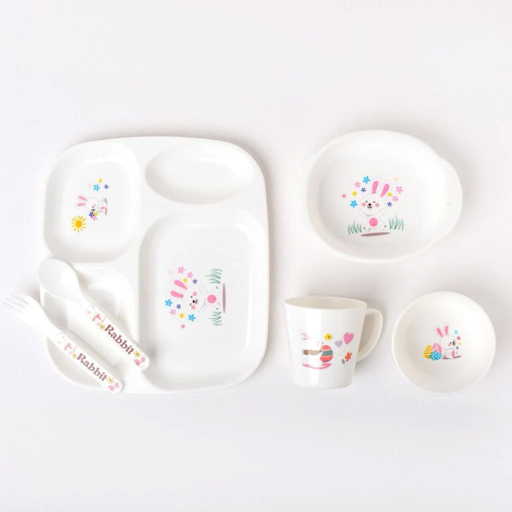 5-Piece Kids Dinnerware Set – BPA-Free Divided Plate Tableware For Kids