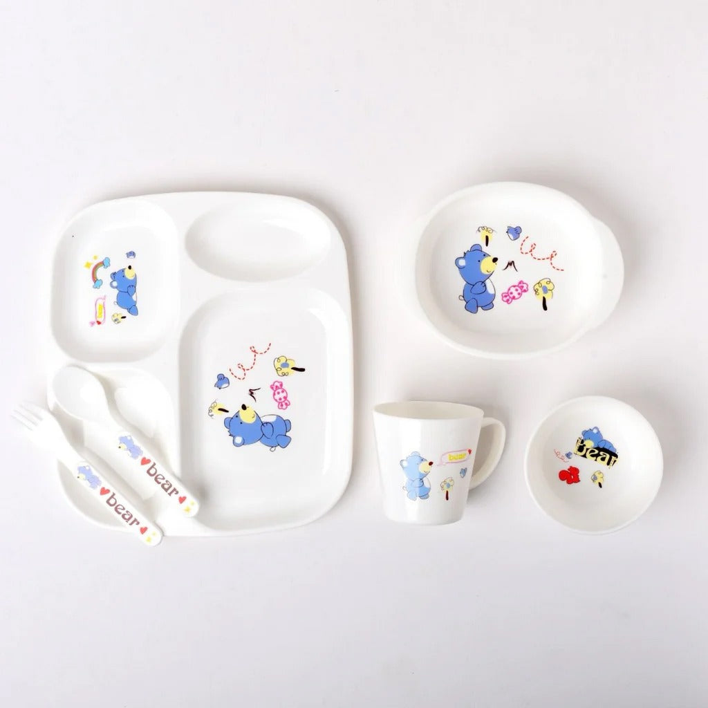 5-Piece Kids Dinnerware Set – BPA-Free Divided Plate Tableware For Kids